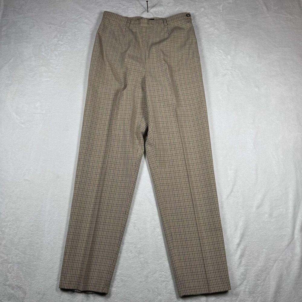 Vintage Gap Premium Stretch Brown Plaid Trouser Pants with Cuffs Size 6